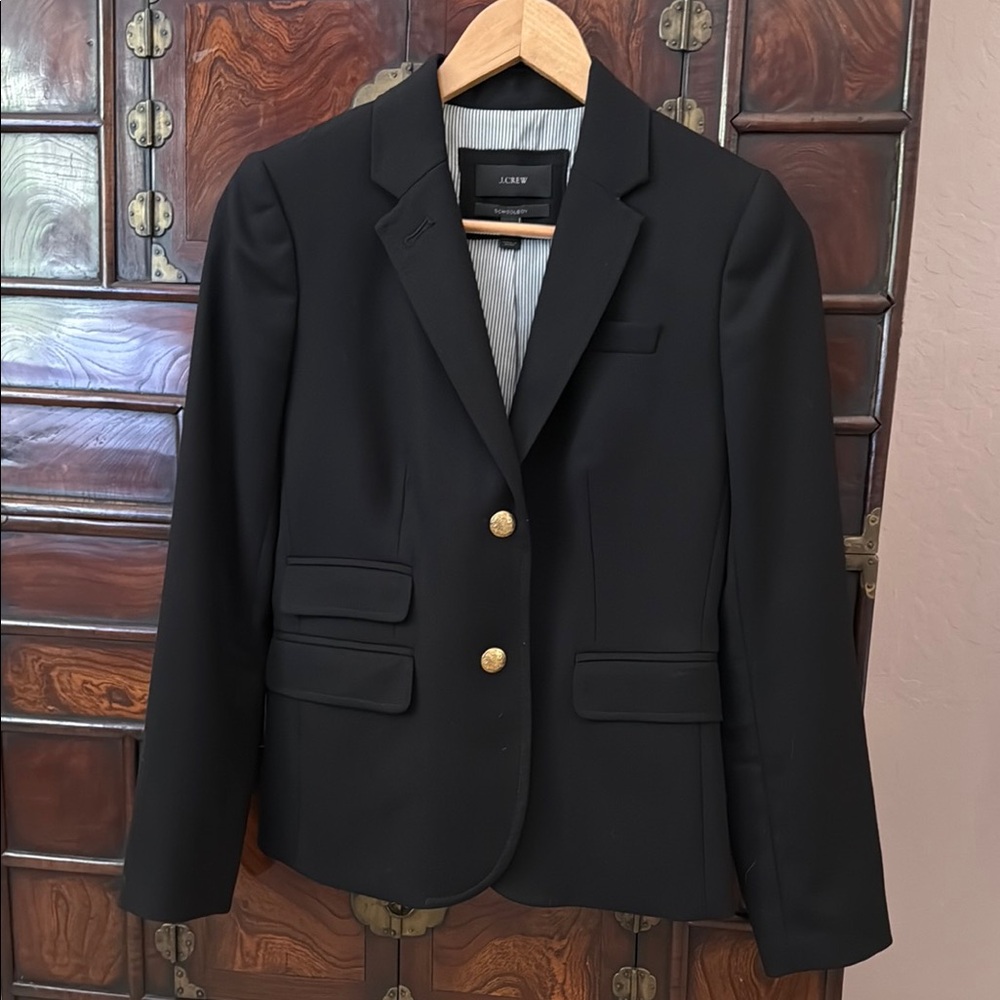 J. Crew Black Wool Women's Schoolboy Blazer